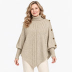 【S–3XL】Absolútny hit jesenného a zimného sezóny! Táto teplá pletená pelerína vám umožní ľahko zakryť nedokonalosti postavy. ✨