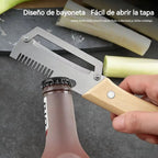 ✅【Kúp 1 a dostaneš 1 zadarmo!】🧅🔪 Viacúčelová kuchynská škrabka 3 v 1: olúpa, krája a otvára uzávery fliaš! 🔥