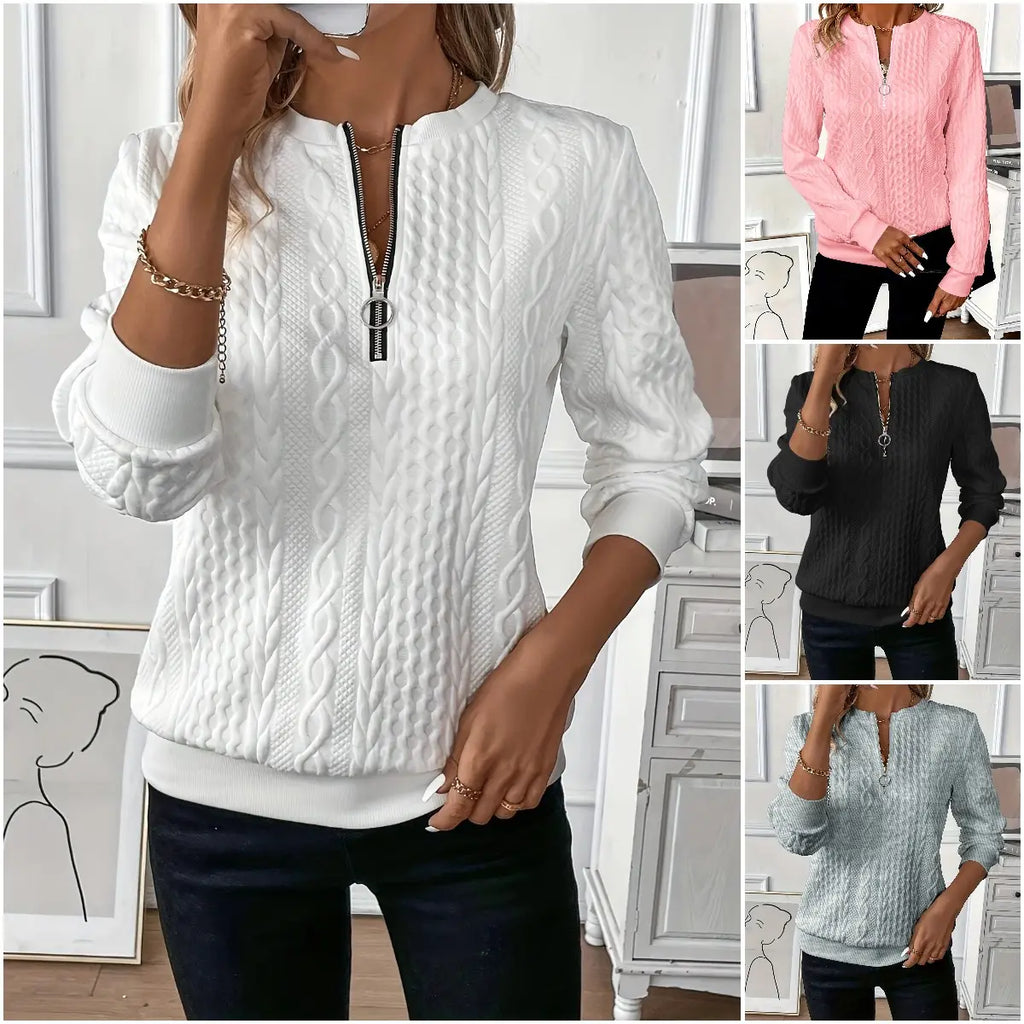 🎀🎀【Predáva sa ako teplé pečivo】🌸🌸🌸Ležérna prešívaná mikina na zips pre európske a americké ženy.