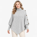 【S–3XL】Absolútny hit jesenného a zimného sezóny! Táto teplá pletená pelerína vám umožní ľahko zakryť nedokonalosti postavy. ✨