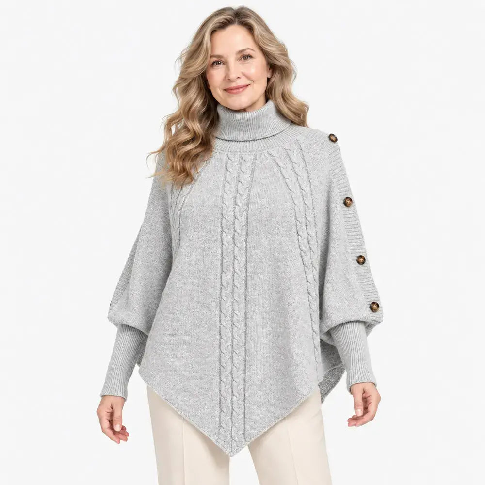 【S–3XL】Absolútny hit jesenného a zimného sezóny! Táto teplá pletená pelerína vám umožní ľahko zakryť nedokonalosti postavy. ✨