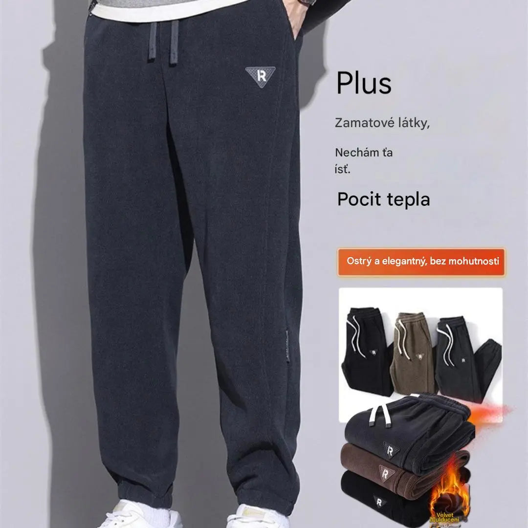 🔥【M-5XL】🖤Nové pánske zimné nohavice, s flísovou podšívkou a zosilneným manšestrom, teplé a ležérne pánske nohavice