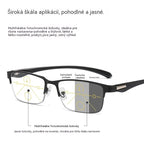 Nové polorámové okuliare na presbyopiu vhodné pre stredne starých a starších ľudí, s funkciami zväčšenia, multifokálne, citlivé na svetlo, menia farbu a blokujú modré svetlo