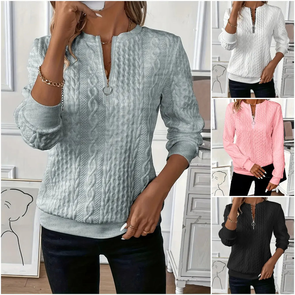 🎀🎀【Predáva sa ako teplé pečivo】🌸🌸🌸Ležérna prešívaná mikina na zips pre európske a americké ženy.