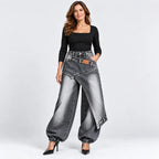 👖【XS-3XL】Štýlové a pohodlné džínsy so širokými nohavicami ✨💞