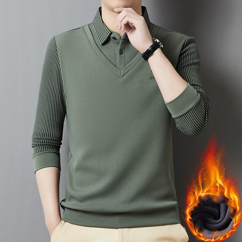 🔥【45% OFF】👔Predaj na konci roka🔥【Kúpte si 1 a 1 dostanete zadarmo】【M-4XL】Mužský prémiový kašmírový dvojdielny teplý top všetko v jednom