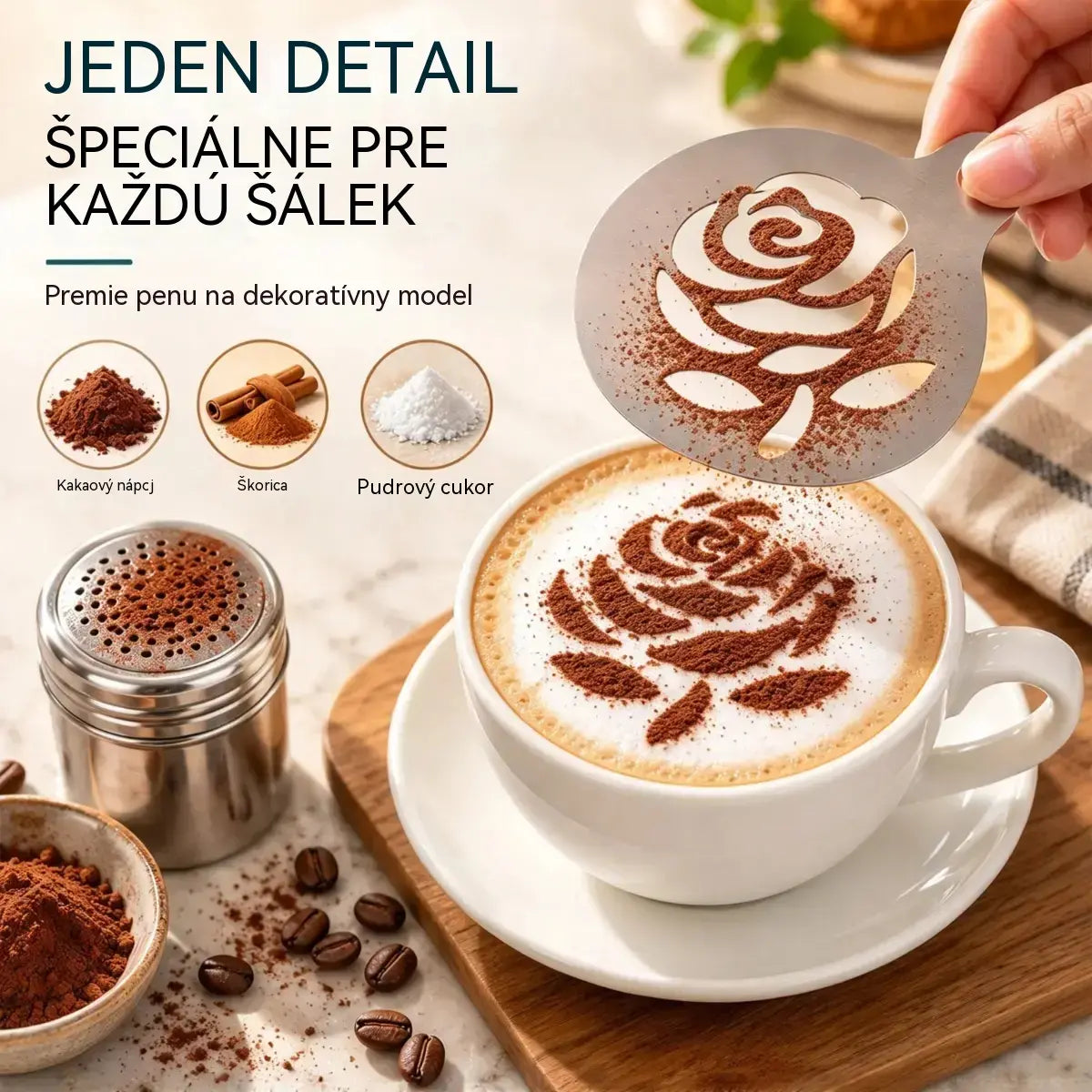 9 položiek za 22 eur☕ Nerezová oceľová forma na kávové latte art