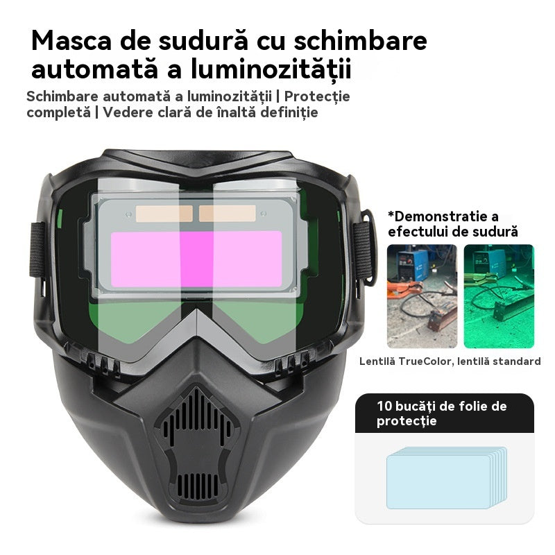 🔥😎Plne automatická zváračská kukla s prepínaním svetiel a ochrannou maskou na hlavu pre zváračov