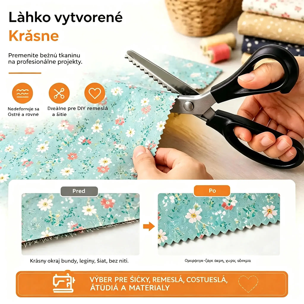 🔥Kúpte jeden, druhý dostanete zadarmo✂️ Profesionálne nožnice na cikcak - Nožnice na látku s ostrými zúbkovanými čepeľami