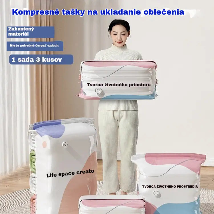 👕📦【5 kusov 23€】Kompresné vrecká na uloženie oblečenia, nevyžadujú vákuum, zosilnená konštrukcia.