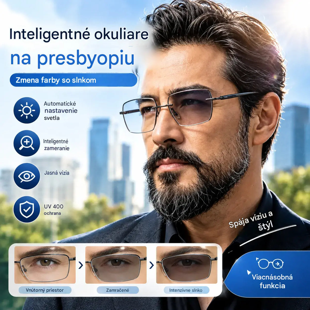 (🔥Kúpte jedny a druhé získate zadarmo🔥) Inteligentné fotochromatické okuliare na čítanie s technológiou Smart Zoom