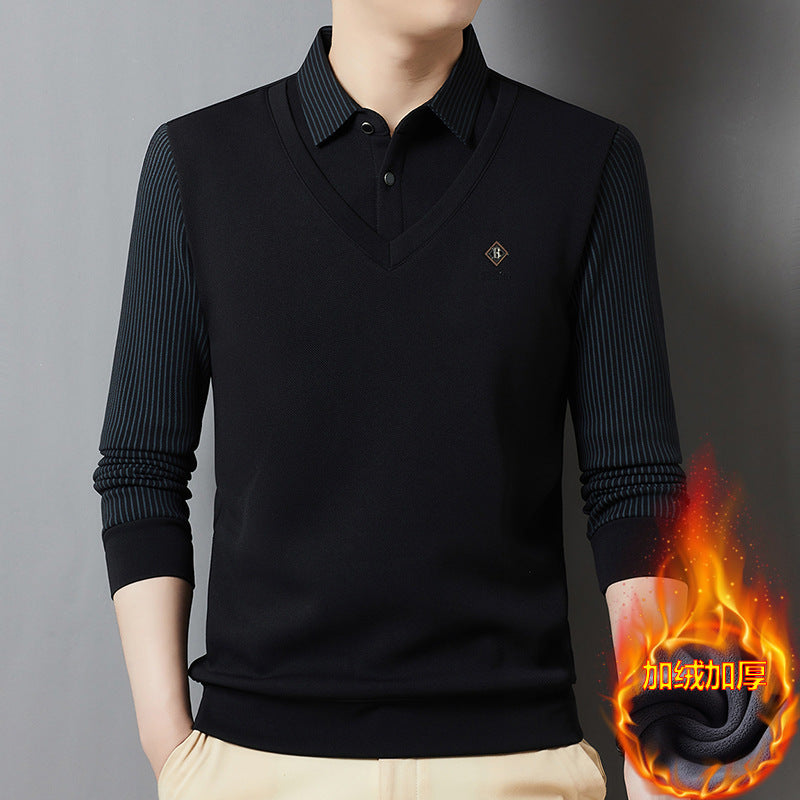 🔥【45% OFF】👔Predaj na konci roka🔥【Kúpte si 1 a 1 dostanete zadarmo】【M-4XL】Mužský prémiový kašmírový dvojdielny teplý top všetko v jednom