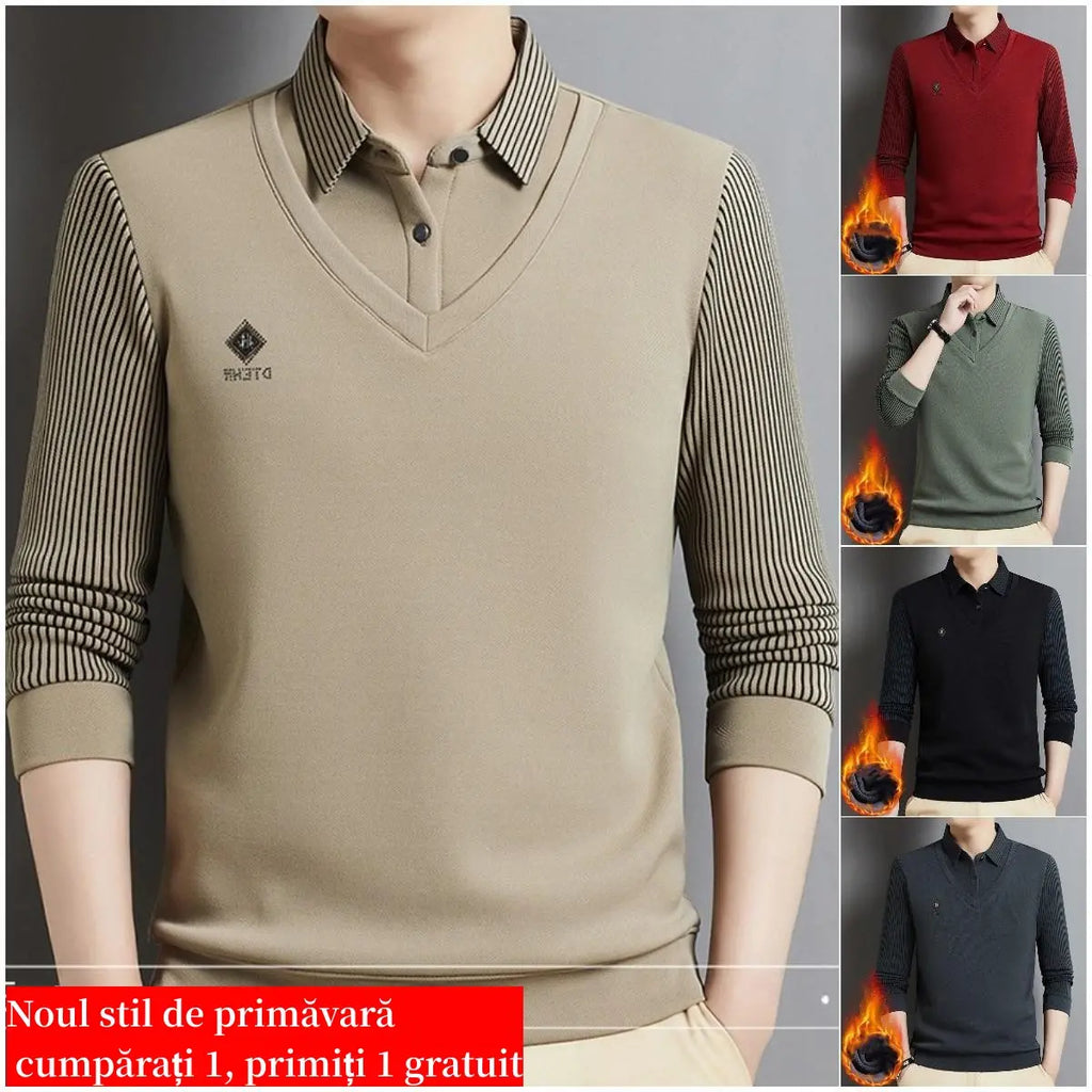 🔥【45% OFF】👔Predaj na konci roka🔥【Kúpte si 1 a 1 dostanete zadarmo】【M-4XL】Mužský prémiový kašmírový dvojdielny teplý top všetko v jednom